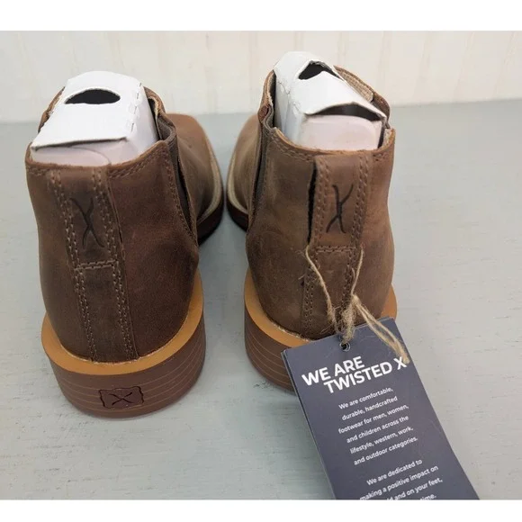Twisted Tech X Chelsea Boots MXTR008 Rust Brown Size 7D Square Toe 4Western NOB